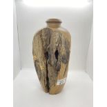 Natural hard wood Australian vase, marked Garry Wood Old Red Gum Post to the base, approx. H29cm