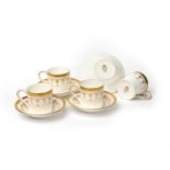 Royal Worcester Fine Bone China 'Imperial' gilt design, four Espresso cup and saucers