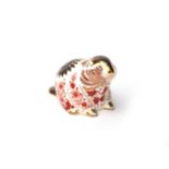 Royal Crown Derby - 'beaver' paperweight with silver stopper, approx. H7.5cm (unboxed)