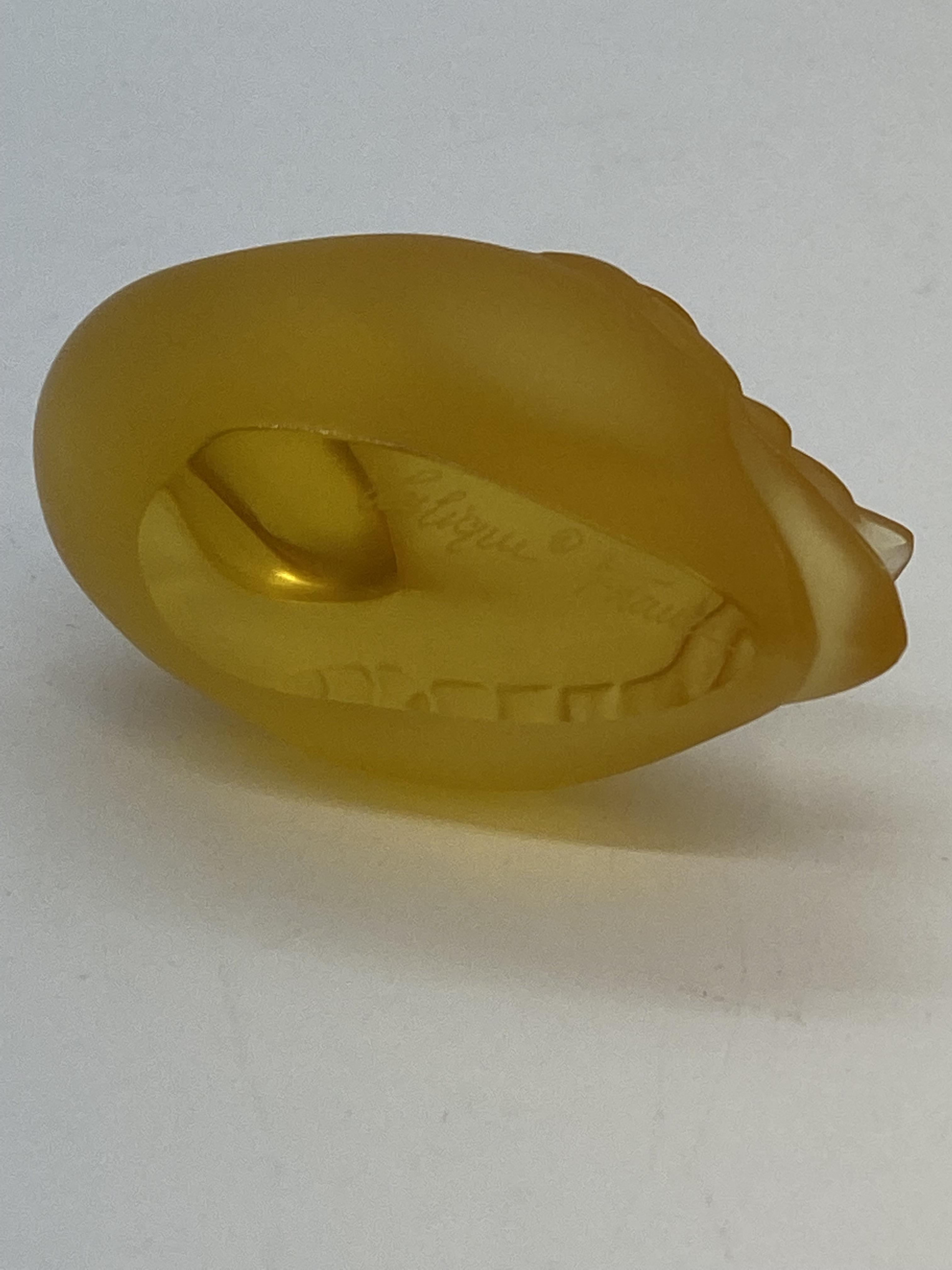 Lalique - orange coloured duck figure in a clear and frosted glass design, unboxed, approx. height - Image 2 of 2