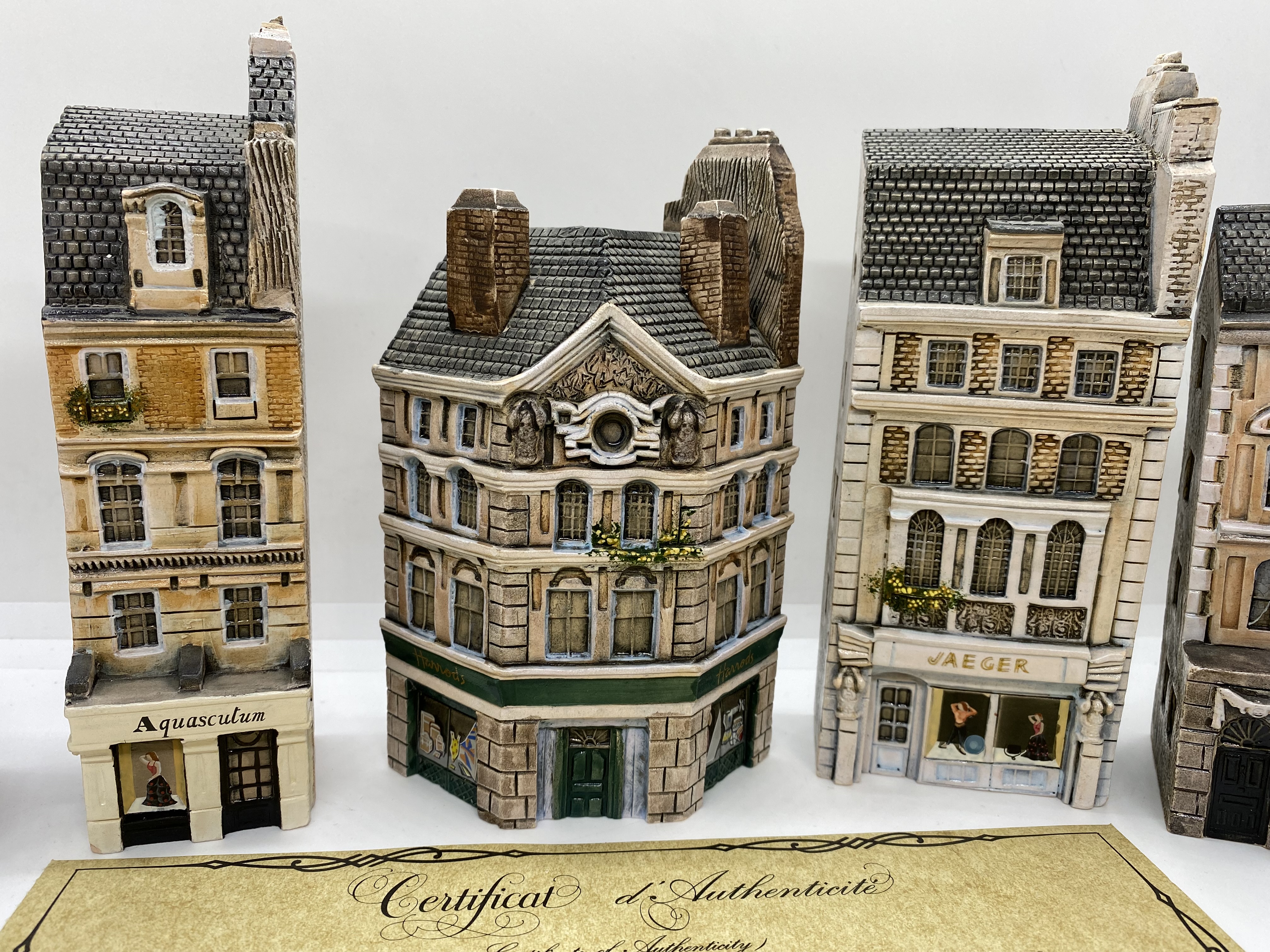 Seven pieces of hand made Gault architectural themed miniature ceramics; London House collection ( - Image 2 of 2