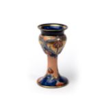 Moorcroft Macintyre Goblet / Alhambra chalice, decorated with tulip design in blue, red, pink and