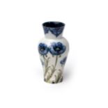 William Moorcroft Macintyre Florian ware blue poppy flared neck baluster vase c1903 RD401753, W