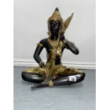 Thai buddha Ghandarva in crossed leg pose/seated position playing a phin, approx. H45cm
