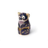 Royal Crown Derby - 'Koala ' paperweight - blue pattern, approx. H11cm with silver stopper, (