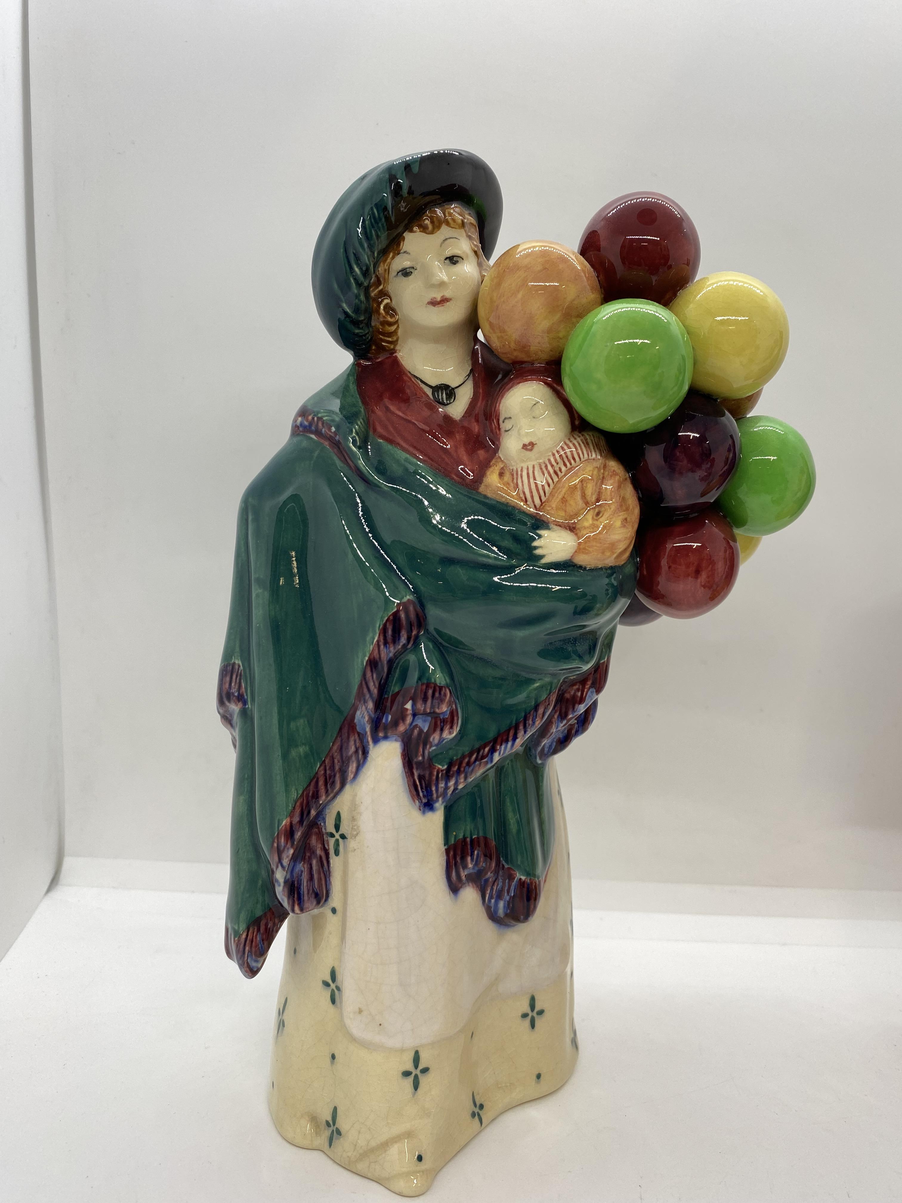 Royal Doulton figures of Balloon sellers/silk & ribbon figures - model nos. H.N 583, 1954, 2935, - Image 3 of 4