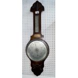 Oak cased aneroid Barometer - with plaque commemorating the retirement of officer PC Shackson by