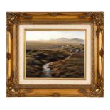 Bob Tucker 'Dartmoor' in Devon, oil on canvas in decorative gilt frame