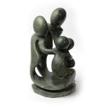 African stone sculpture abstract figures from the family series, signed by the artist Agrippa