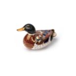 Royal Crown Derby - 'Mallard duck' paperweight, H9cm, with box