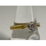 18ct yellow gold 0.28cts diamond solitaire ring, approx size k/l, fully hallmarked. This item has