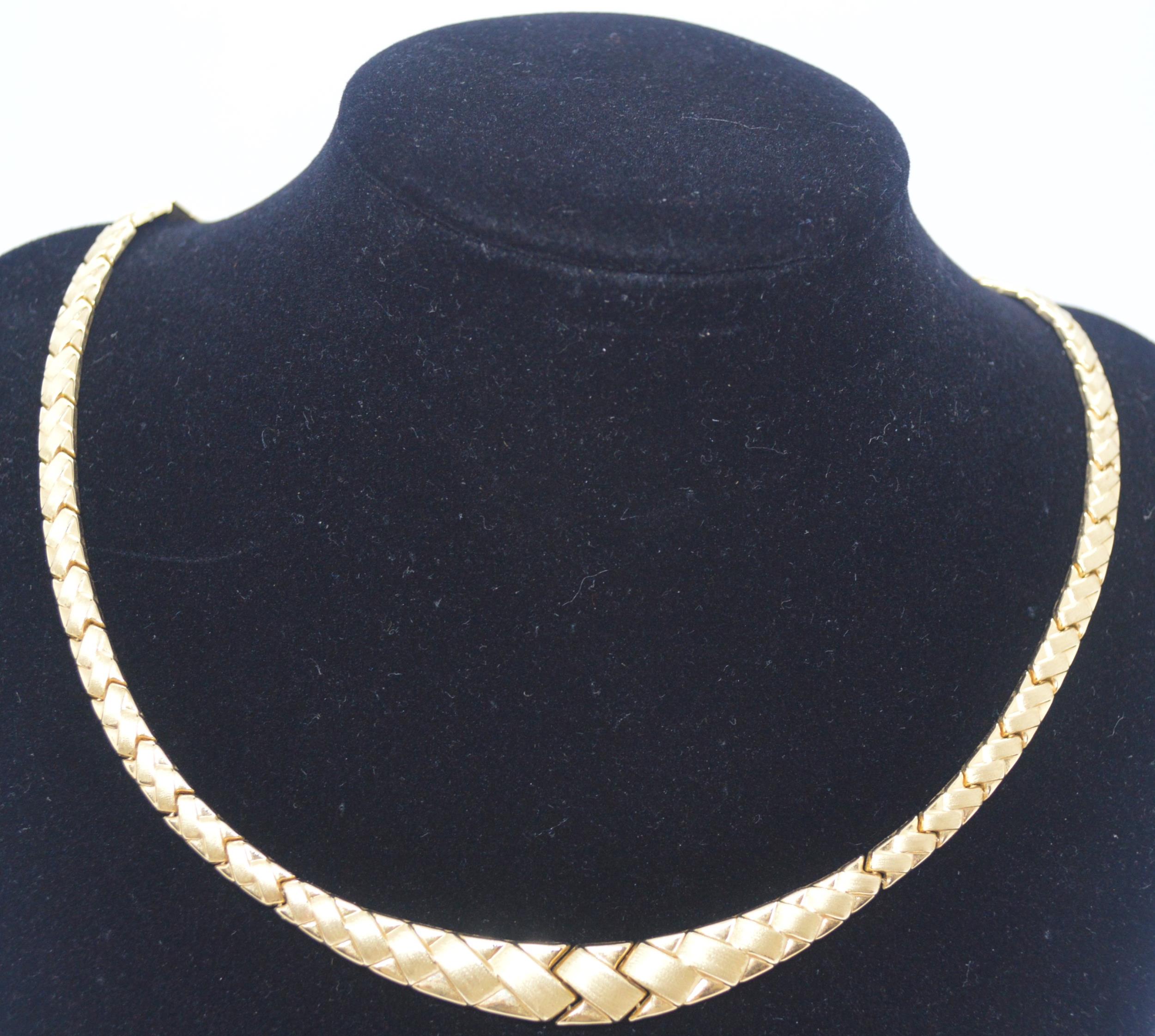 16” yellow gold necklace, stamped Turkey 14K, approx weight, approx weight 11g - Image 3 of 3