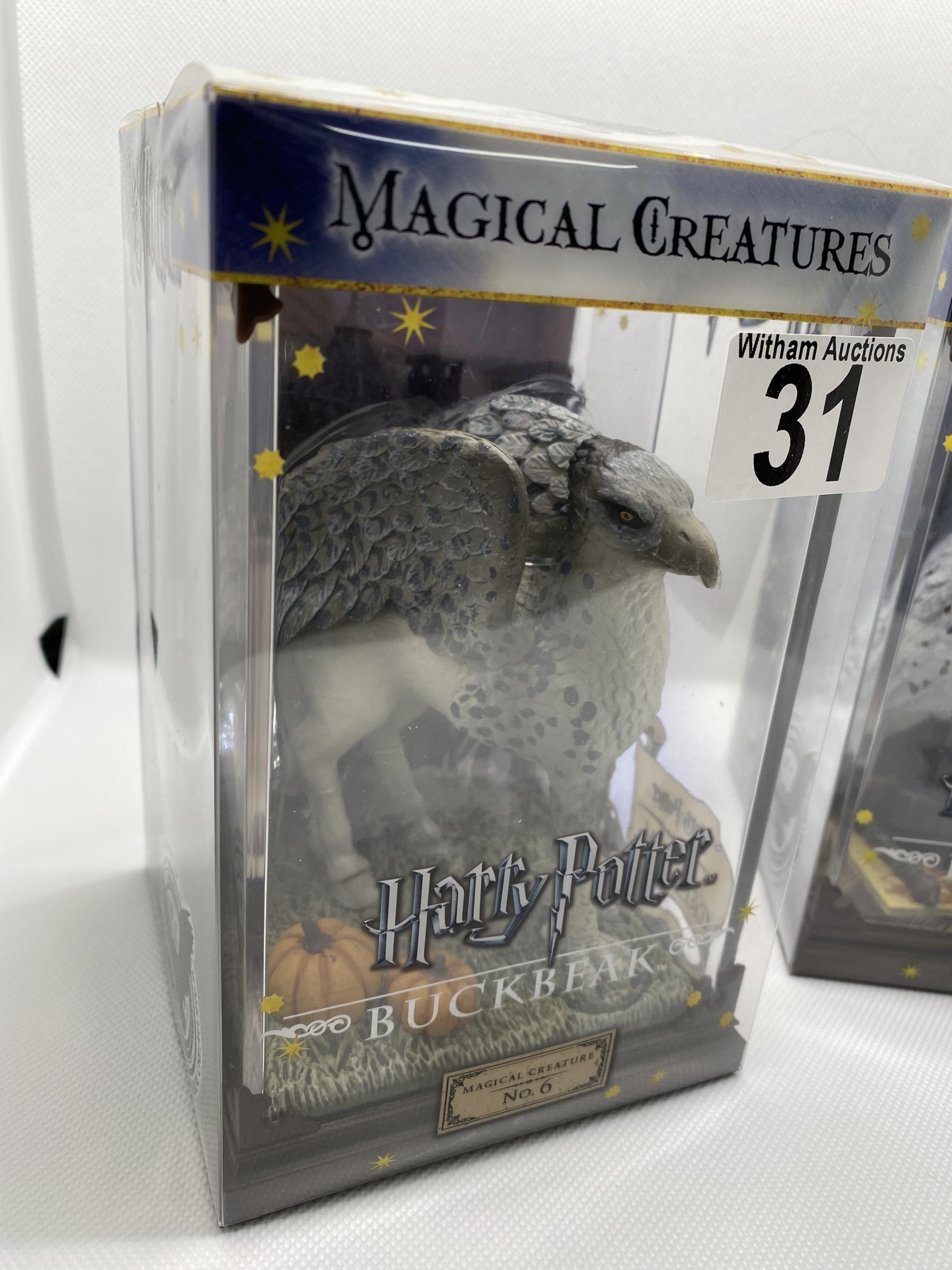 Two boxed Warner Brothers Harry Potter Magical Creatures figures no.1 ‘Hedwig’ and no.6 ‘Buckbeak’ - Image 3 of 5