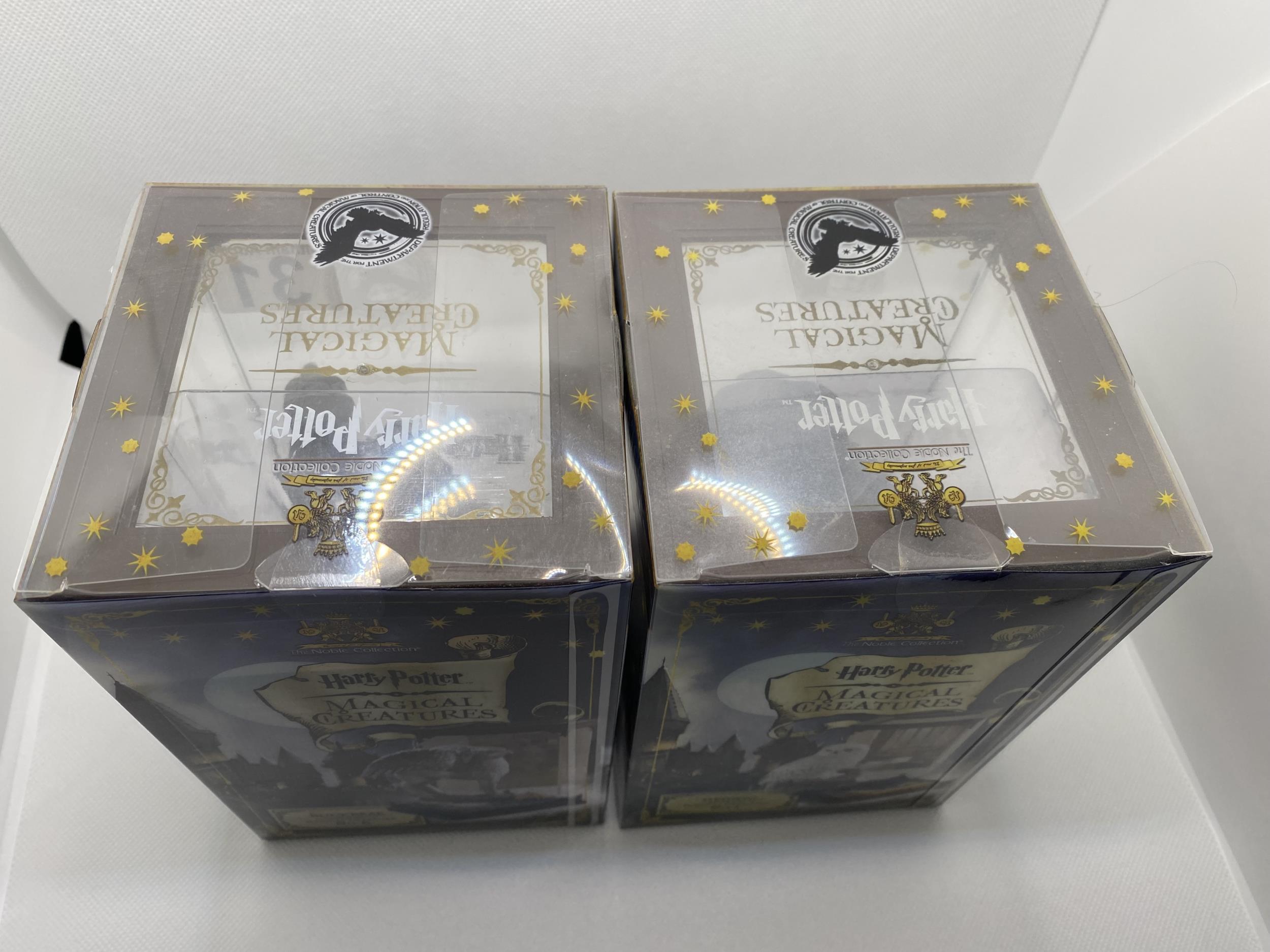 Two boxed Warner Brothers Harry Potter Magical Creatures figures no.1 ‘Hedwig’ and no.6 ‘Buckbeak’ - Image 5 of 5