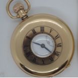 A 9ct gold half-hunter pocket watch, the case hallmarked for A.L.D 323999, hallmark Birmingham