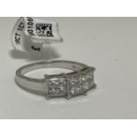 18ct white gold princess 1ct diamond ring, approx size k/l, approx gross weight 3.5g. This item