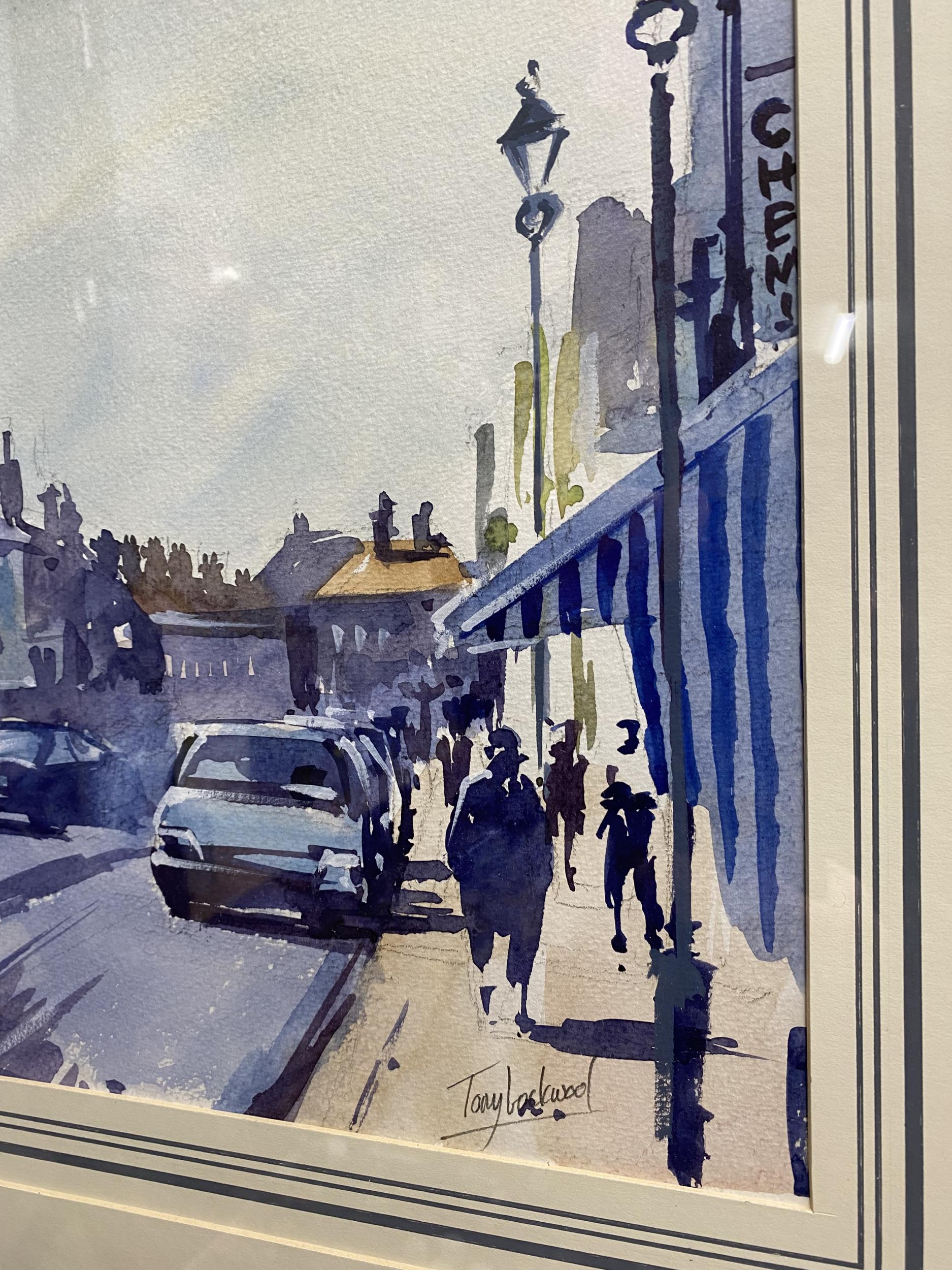 original watercolour of Aldeburgh High Street, signed bottom right corner by artist Tony Lockwood - Image 2 of 4