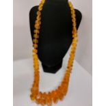 Chunky graduated amber necklace