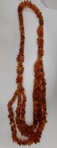 Amber triple strand necklace