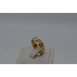 18ct Yellow gold diamond band, marked 18K 0.75ct, approx size J, approx weight 5g, This item has