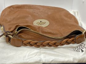 Genuine Mulberry soft spongy tan leather Handbag with gold tone hardware and emblem to front, serial