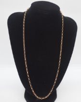 9ct gold belcher/link design necklace, stamped 9k, approx length 22”, approx weight 8.8g