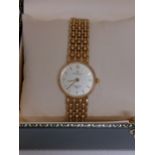 Ladies Sovereign 9ct gold cased (quartz movement) wristwatch with original guarantee information