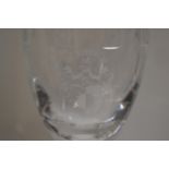 A set of 6 Waterford crystal Geo pattern wine glasses with crest, etched John Rocha Waterford to