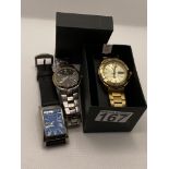 A Gents Seiko sports watch 21 jewels wristwatch plus two other watches, A/F
