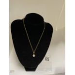 18K gold pearl pendant with 18k gold chain