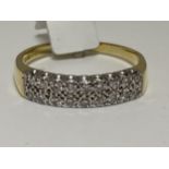 18 ct yellow gold pave set diamond ring, approx 0.60ct, hallmarked 750 Birmingham, approx size Z,
