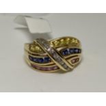 10kt Yellow gold interwoven design ring, approx size P, 4.9g, This item has been consigned from
