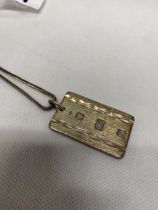 Chunky silver ingot Hallmarked London 1978 on silver chain stamped 925