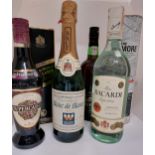 A quantity of unopened bottles of alcohol including Bacardi, Johnnie Walker Black Label and Armore