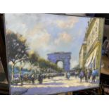 Original oil on canvas entitled afternoon on the Champs Elysée, Paris - by artist Tony Lockwood
