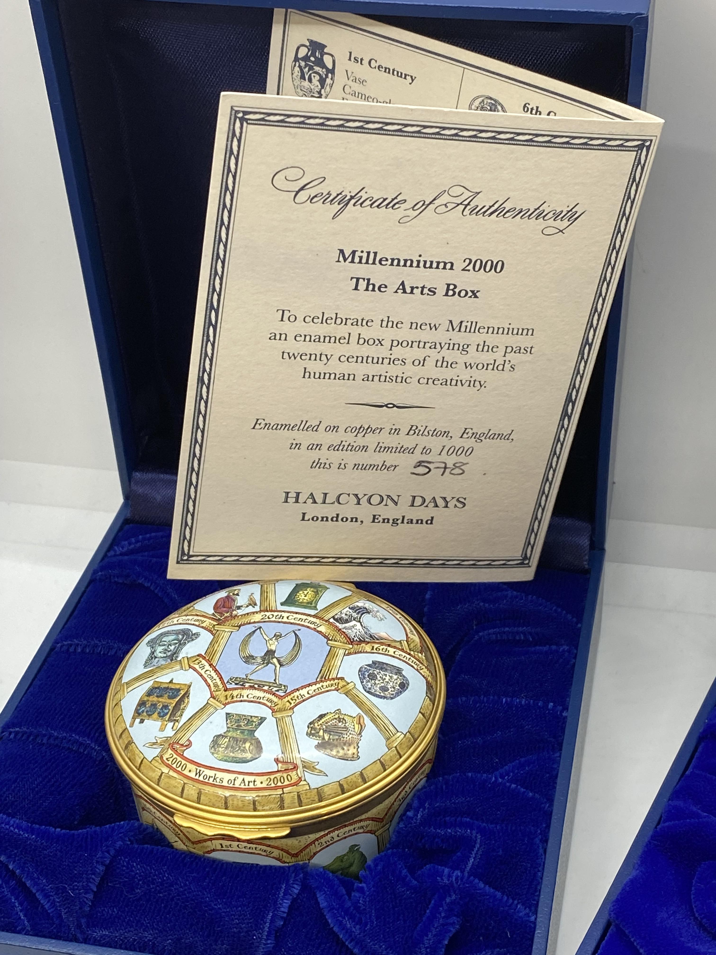 A group of Haylcon Days trinket boxes including Millennium 2000 The Art Box no. 578/1000, To mark - Image 12 of 12