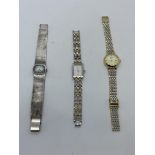 Three ladies Rotary wrist watches, in various designs, one hallmarked 925