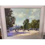 Original oil on canvas entitled Luxenburgh Gardens, Paris by artist Tony Lockwood,