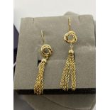 A pair of 9ct yellow gold drop earrings, by PIA