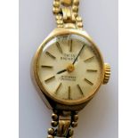 A ladies Swiss Empress 9ct gold bracelet dress watch, hallmarked, net weight without mechanism 7.36g