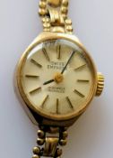 A ladies Swiss Empress 9ct gold bracelet dress watch, hallmarked, net weight without mechanism 7.36g