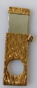 **ADDENDUM ** A mid-20th century 9ct yellow gold-cased cigar cutter with bark effect texture, 55mm