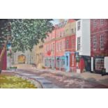 Jas R Richardson, CHURCH STREET, WINDSOR, oil on board, framed and signed, 43 x 66 cm