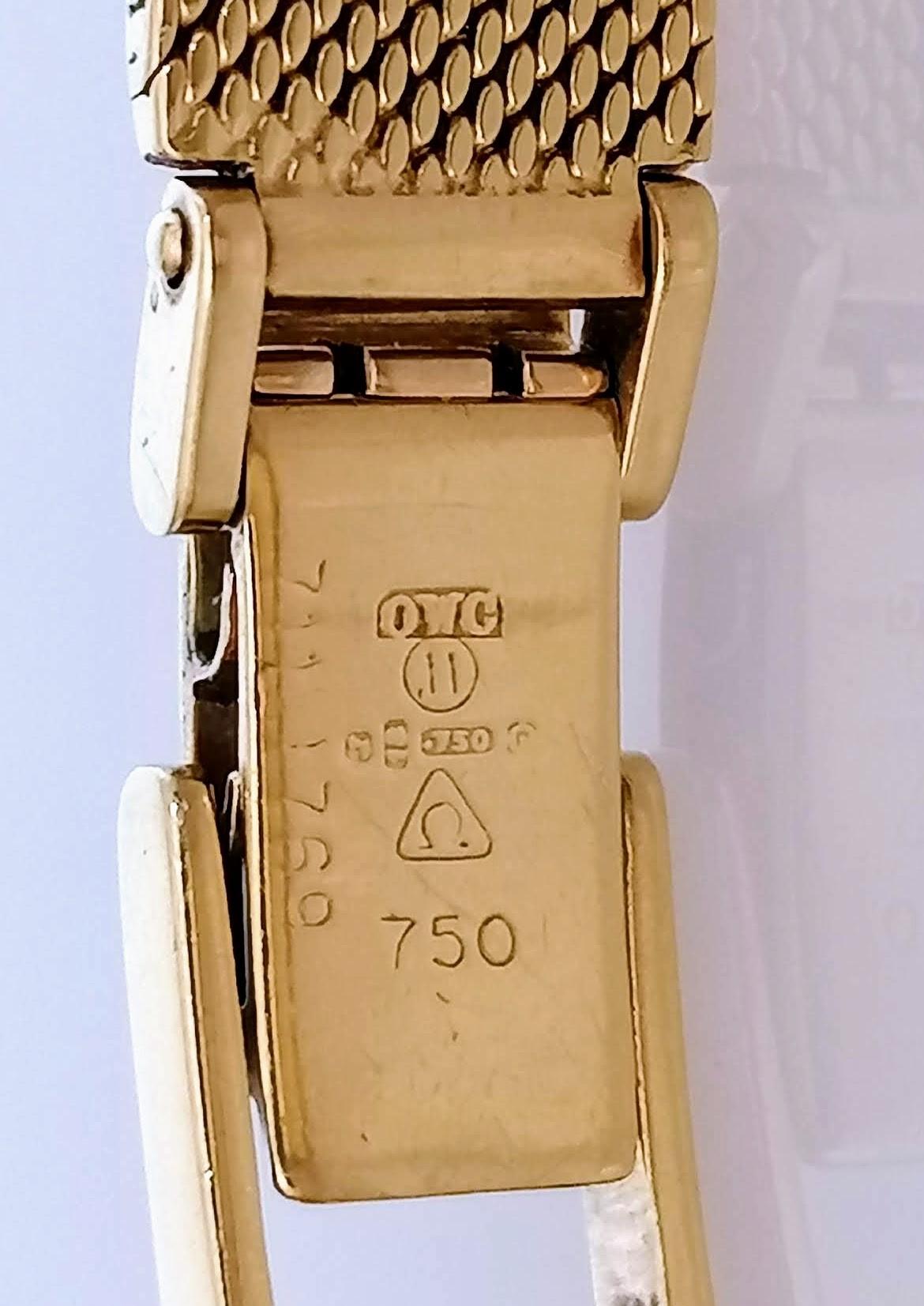 A ladies 18ct yellow gold Omega De Ville wristwatch, the rectangular case enclosing oval champagne - Image 3 of 7