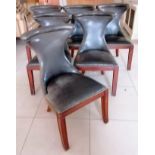 A set of six leather upholstered Ralph Lauren Polo dining chairs, each 96 cm H and labelled.