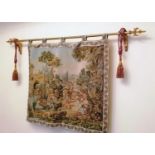An Aubusson pastoral tapestry, probably mid-20th century, woven and silk-lined depicting an Arcadian