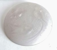 An Art Deco opalescent glass plafonnier depicting birds on a textured surface, stamped for P. d?