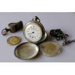 A Billodes Swiss .800 silver-cased full-hunter pocket watch, signed K. Serkisoff & Co,