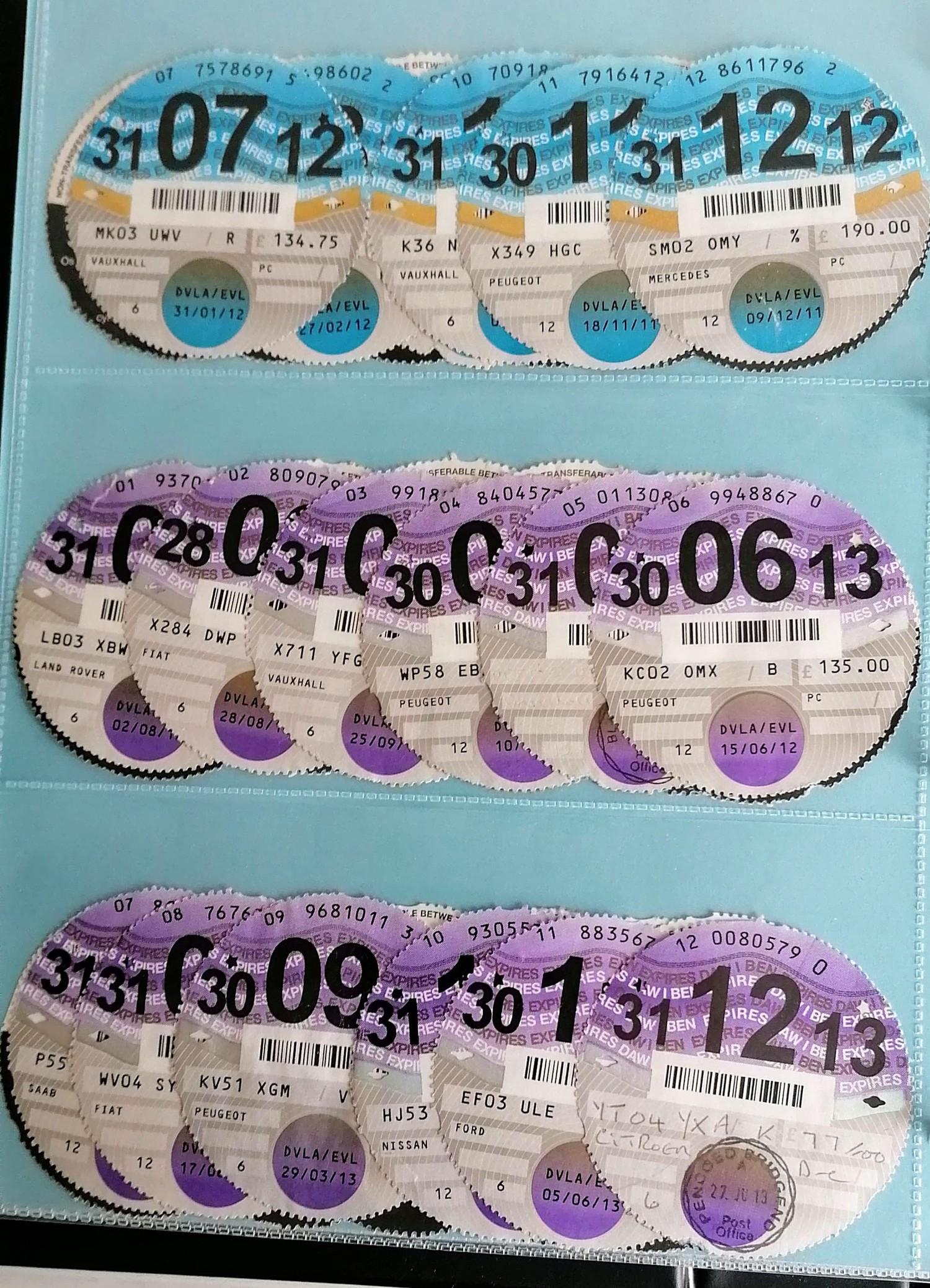 A unique and complete collection of over 5,023 original British vehicle Tax Discs from 1921 to 2015 - Image 26 of 33