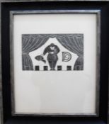 Eric Gill, ACTOR ON STAGE, wood engraving on paper, copy number 204 from an edition of 400,